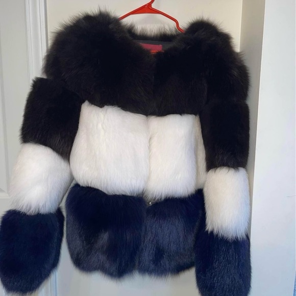 Fox fur coat womens M size
